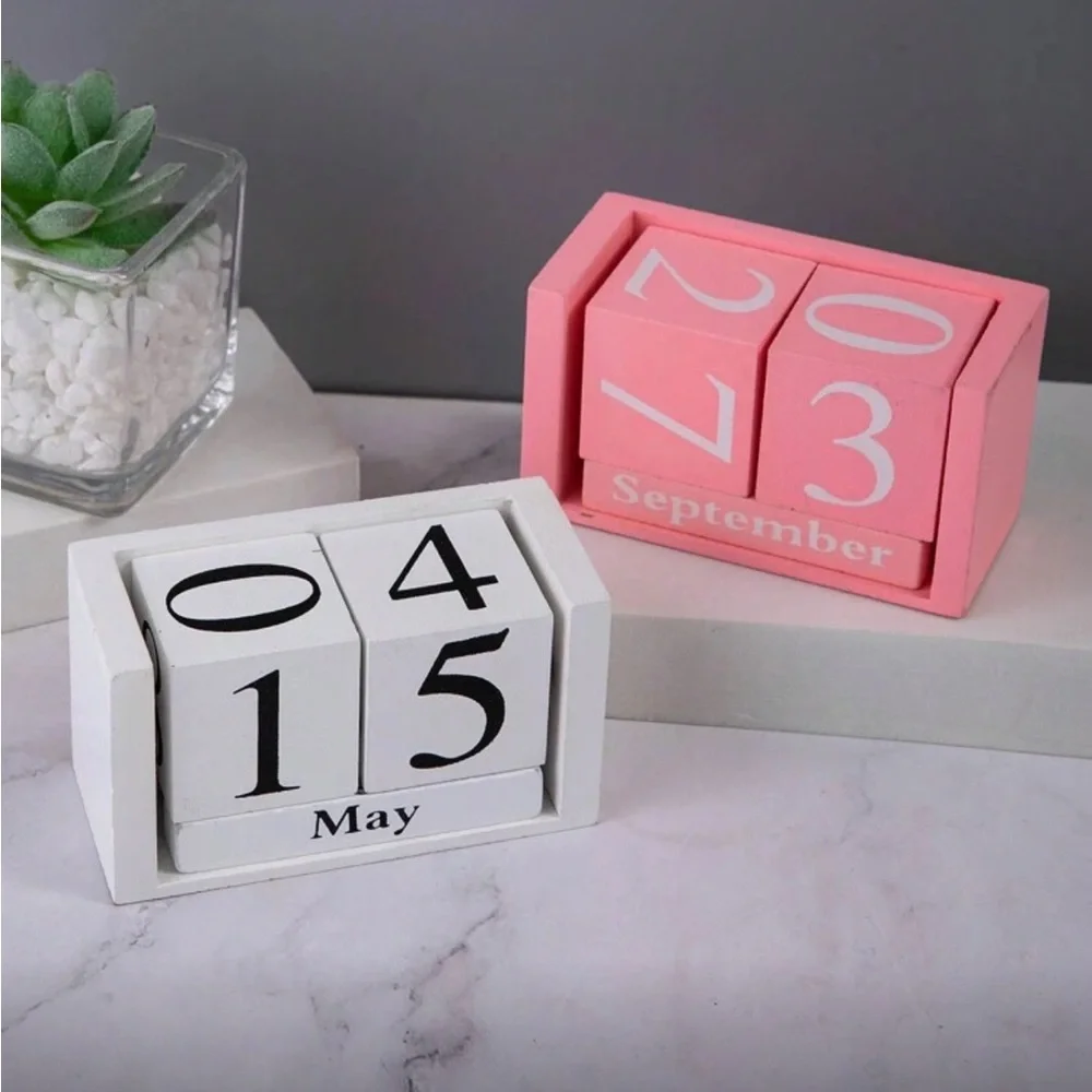 New! White Perpetual Calendar Block